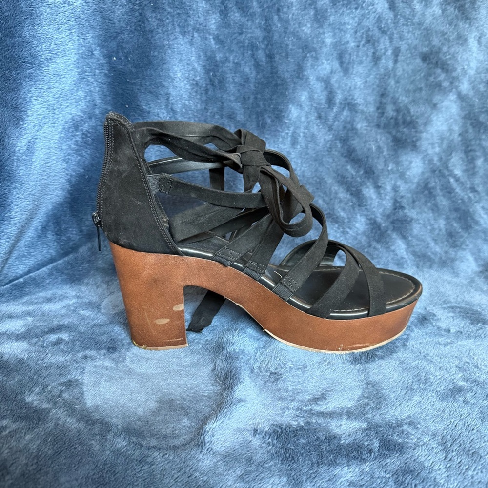 Black and Brown Platform Shoes with Sturdy Sole - Picture 3 of 8